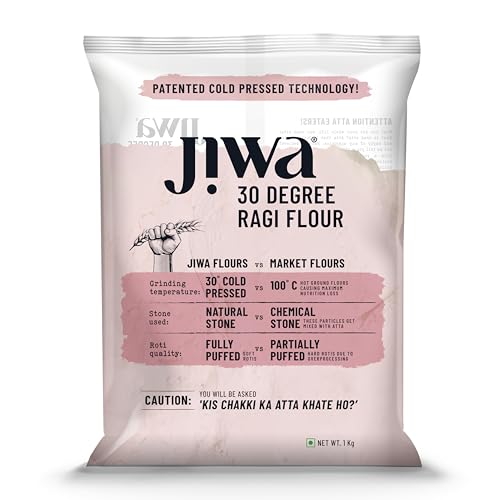 Image 1 of Pack of 1 for the product Jiwa 30 Degree Ragi Flour / Atta | 1 Kg