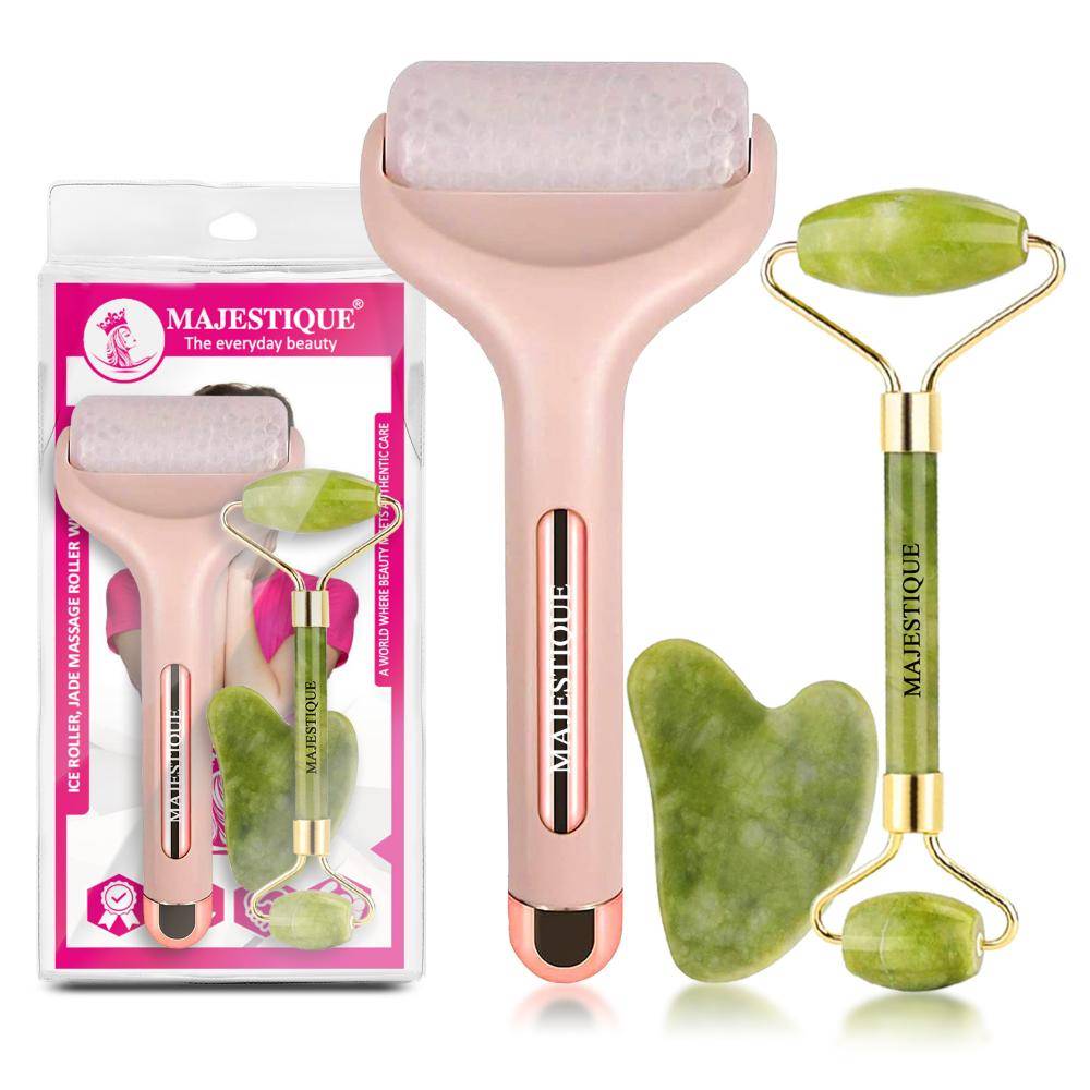 Image 1 of 120 g for the product Majestique Face Massage Kit With Ice Roller, Jade Massager And GuaSha