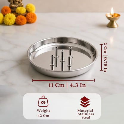 Image 2 of Spillbox Brass Stainless Steel Incense Stick Holder Stand Bowl