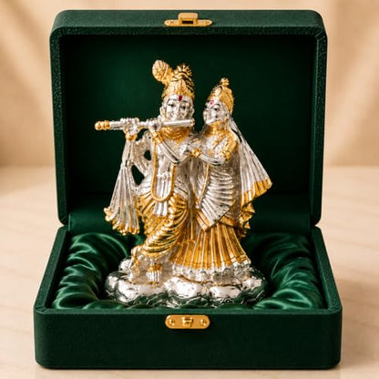 Image 1 of 3.7 inch for the product Dev Aastha Radha Krishna Idol