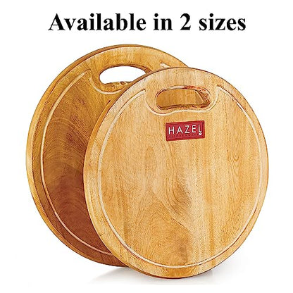 Image 7 of HAZEL Neem Wood Round Chopping Board 13 Inch