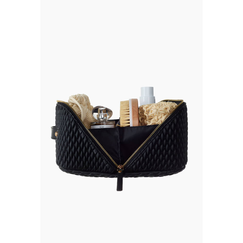 Image 5 of H&M Quilted Boxy Wash Bag - Black
