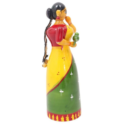 Image 5 of Handcrafted Etikoppaka Parrot Lady Showpiece Toy | 6 in