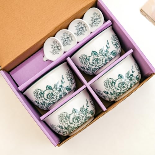 Image 7 of Nestasia Ceramic Soup Bowl with Spoon Set of 4 (400ml Each)