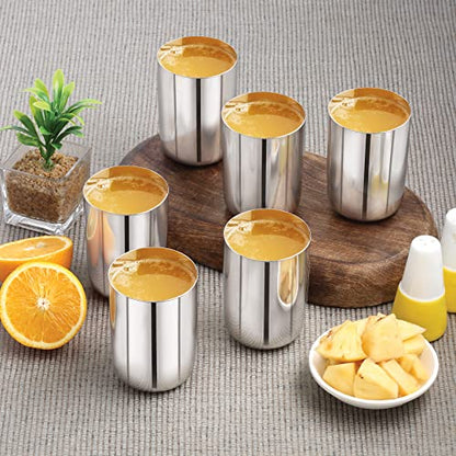 Image 3 of neelam Stainless Steel Lazer Royal Glass Set of 6, 300 ml