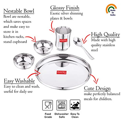 Image 4 of HAZEL Stainless Steel Dinner Set for Kids