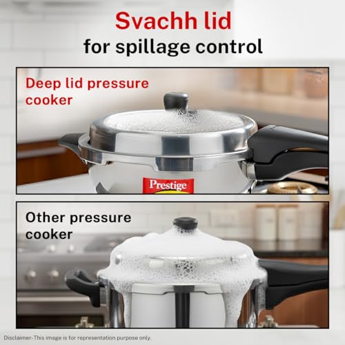 Image 5 of Prestige Stainless Steel Deluxe Alpha Svachh Outer Lid Senior Pressure Pan Cooker 4 Litre