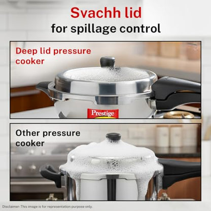 Image 5 of Prestige Stainless Steel Deluxe Alpha Svachh Outer Lid Senior Pressure Pan Cooker 4 Litre