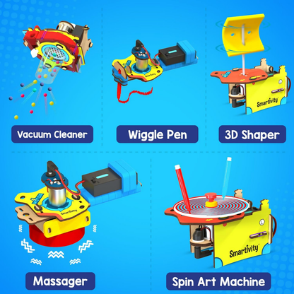 Image 5 of Smartivity 10-in-1 Motor-Powered Gadgets Kit For Kids Ages 6,7,8,9,10,11,12 Years Old Build 10+ Cool Electronics Projects