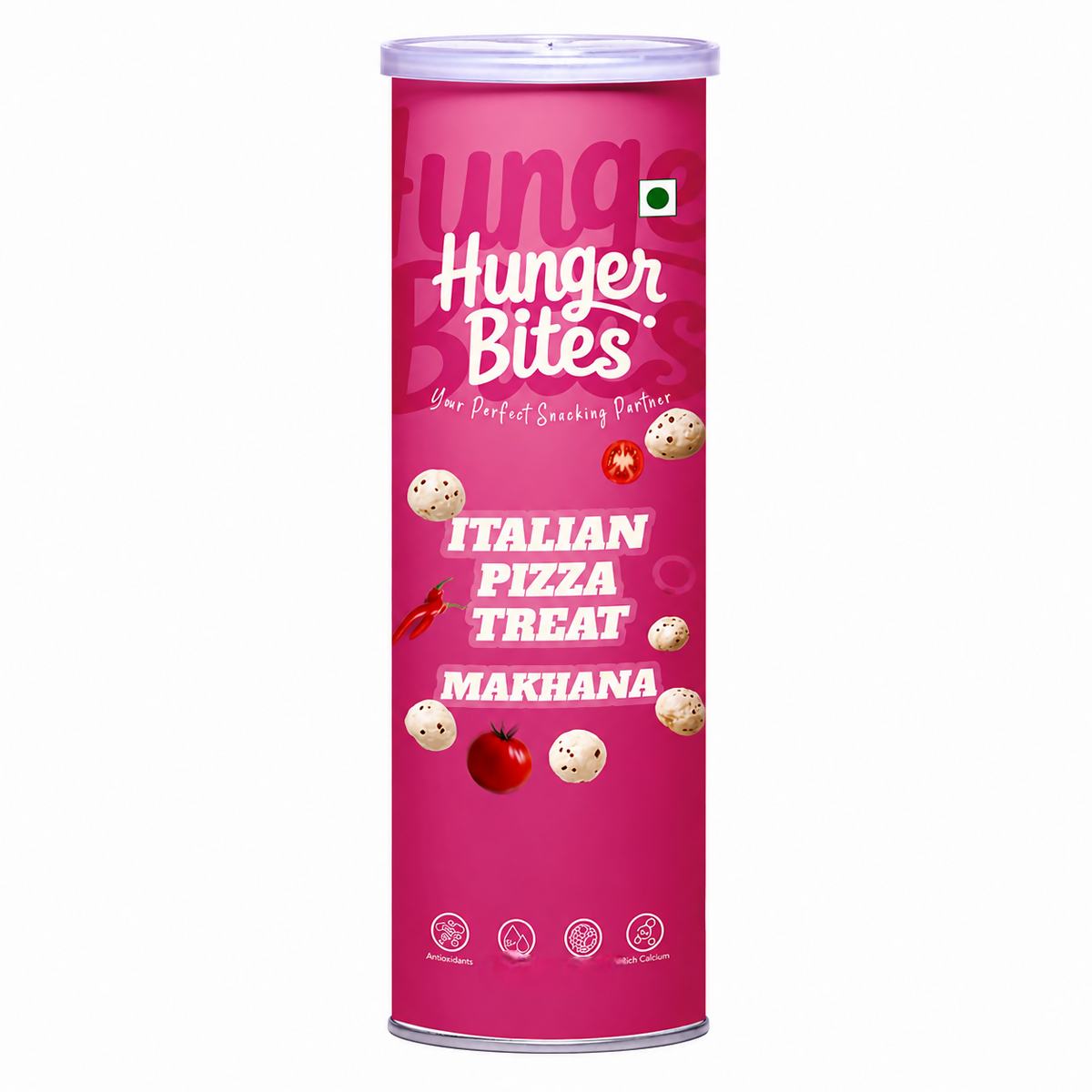 Image 3 of 90 gm / Pack of 1 for the product Hunger Bites Italian Pizza Treat Makhana
