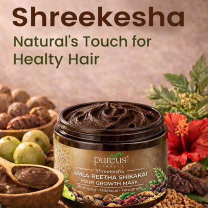 Image 4 of Pureus Herbals Shreekesha Amla Reetha Shikakai Hair Growth Mask