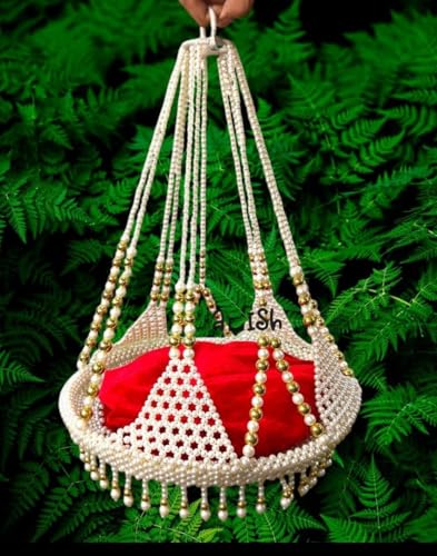 Image 3 of For Idol Size 5 & 6 for the product Partish Handcrafted Hanging Moti Jhula for Laddu Gopal Ji