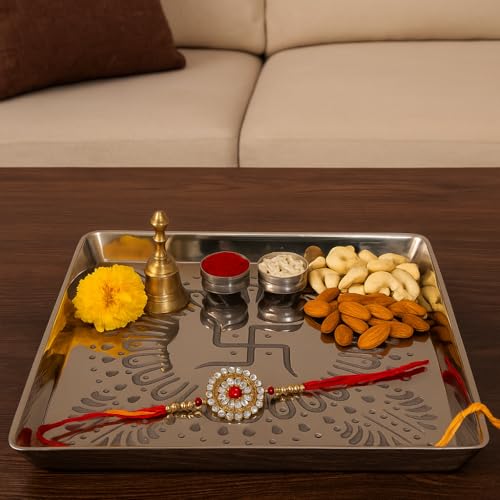 Image 1 of Default Title for the product ALCU Pooja Thali for Diwali & Navratri (Silver)