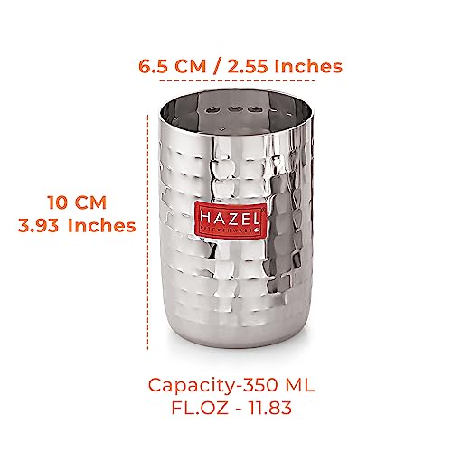 Image 4 of HAZEL Stainless Steel Glasses for Water & Juice 350 ml Set of 6