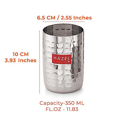 Image 4 of HAZEL Stainless Steel Glasses for Water & Juice 350 ml Set of 6