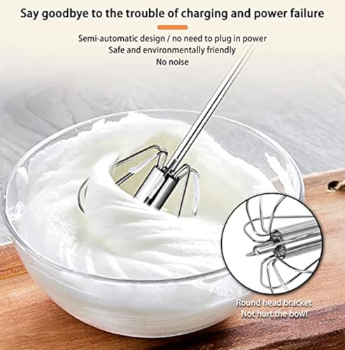 Image 3 of Hand Blanders 1 Pc's Stainless Steel Manual Power Free Hand Blender,Beating & Stirring