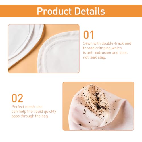 Image 5 of Supvox Tea Strainer Cloth Nut Milk Bag Stainless Steel Detachable Handle