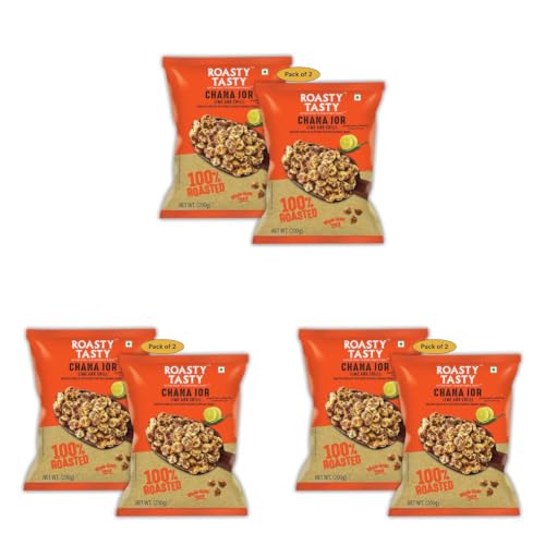 Image 1 of Default Title for the product Roasty Tasty Roasted Chana Jor Lime & Chilli Whole Grain Indian Snacks 400G Pack