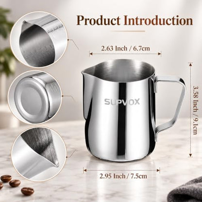 Image 3 of Supvox Milk Frothing Pitcher 600ml Capacity 20oz Scale with Decorating Pen