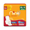 Image 1 of XL Pack of 1 (36 Pads) for the product Niine Dry Comfort XL Sanitary Pads for Women |36 Pads, Pack of 1| 282 mm Long| Fast Absorption| Prevents Wetness & Leakage| Enjoy Leak-free Periods |With Anti-Leak Flow Channel