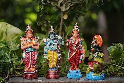 Image 1 of 7.5 inch Ramar set for the product Breeze Handicrafts Paper Mache Golu Doll Rama Statue for Bommala Koluvu Home Decor Showpiece Navratri kolu Dolls Gift Ramar Set (7.5 inch Ramar Set)