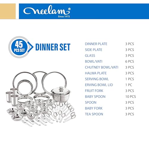 Image 8 of neelam Stainless Steel Dinner Set