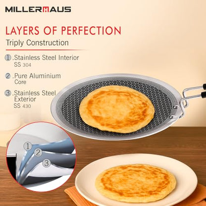 Image 5 of Millerhaus Triply Honeycomb 25cm Roti Tawa