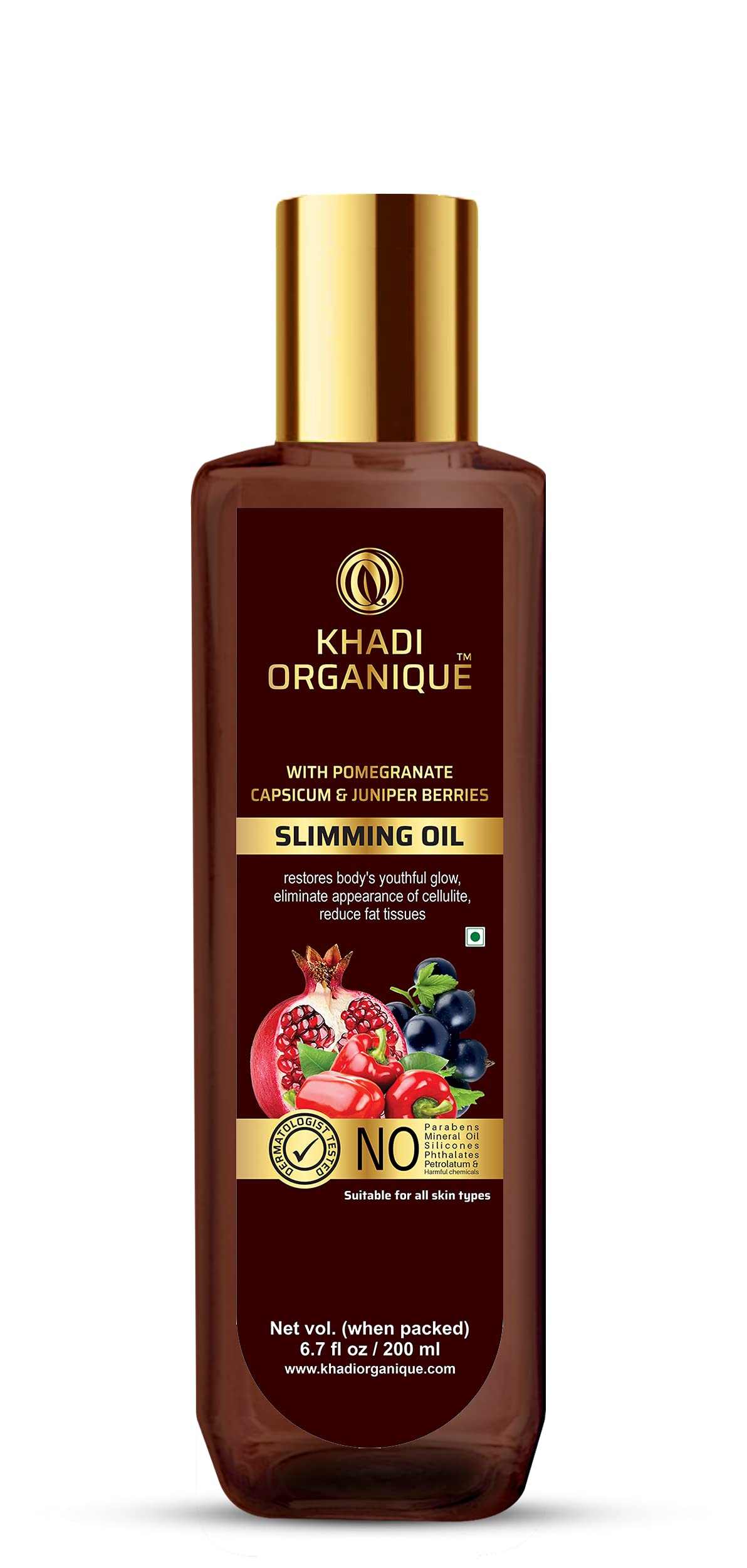 Image 1 of 200 ml for the product Khadi Organique Slimming & Anti-Cellulite Body Oil