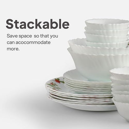 Image 6 of Cello Opalware Dazzle Series Imperial Rose 35 Pcs Dinner Set