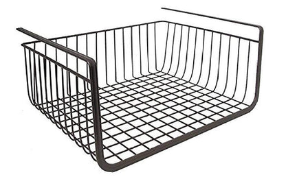 Image 3 of Go Hooked 16 Inch Under Shelf Basket Black Powder Coated Iron for Maximum Storage Efficiency Optimize Your Space for Kitchen and Pantry Home and Office Set of 2