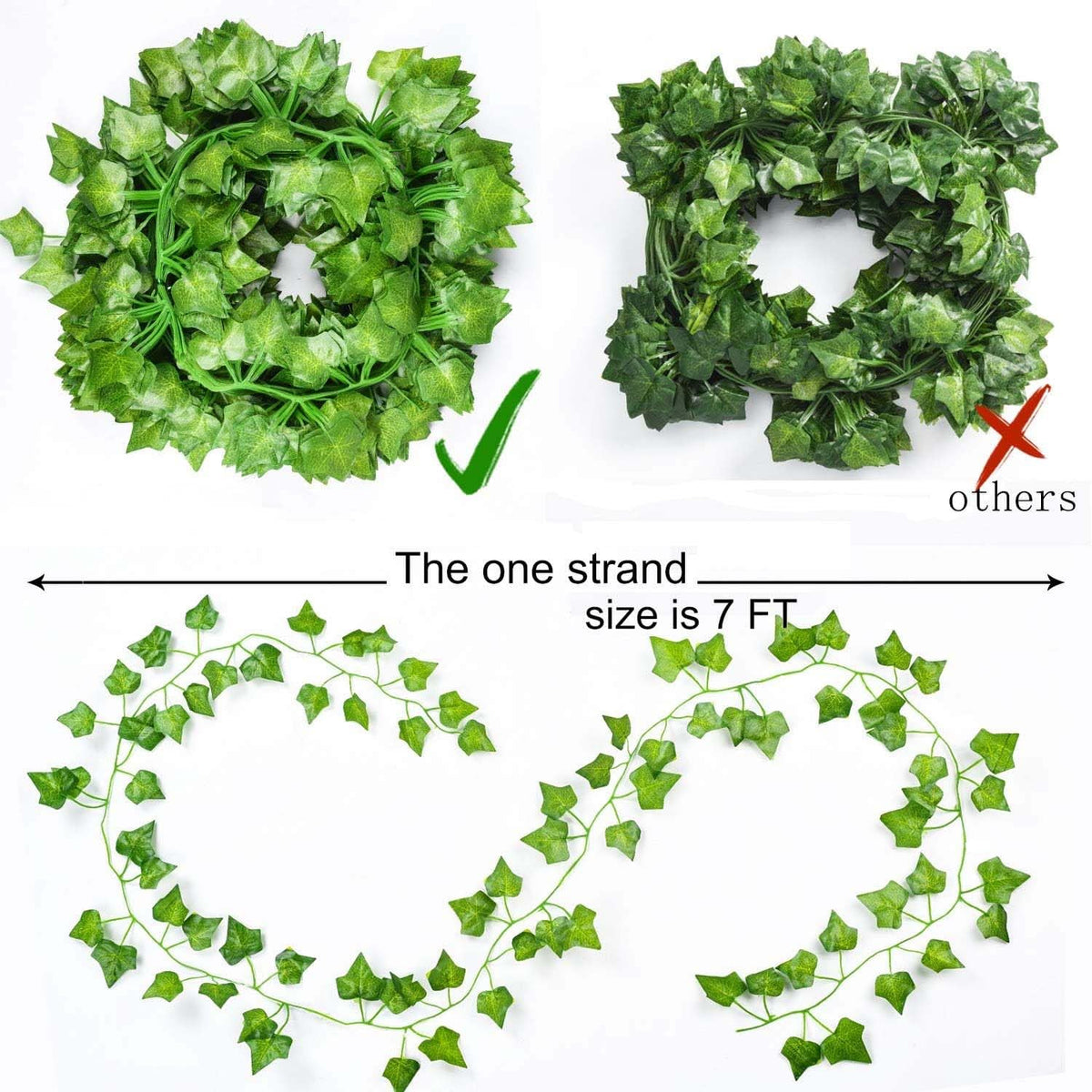 Image 3 of Go Hooked Artificial Hanging Creeper for Home Décor (Pack of 12, 6 Ft) | Maple Plant Leaf Garland with 30 Leaves Each | Plastic Decorative Creeper for Balcony, Walls, Garden Decoration
