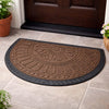 Image 1 of Default Title for the product Go Hooked Rubber Half Circle Door Mat 70x44cm | Anti Slip Waterproof Entrance Door Mat for Home & Office | Outdoor Semi Circle Main Door Floor Mat for Bathroom, Kitchen, Bedroom | Imperial Lotus Brown