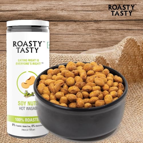 Image 4 of Roasty Tasty Roasted Soy Nuts Snacks Pack of 2 (150g each)