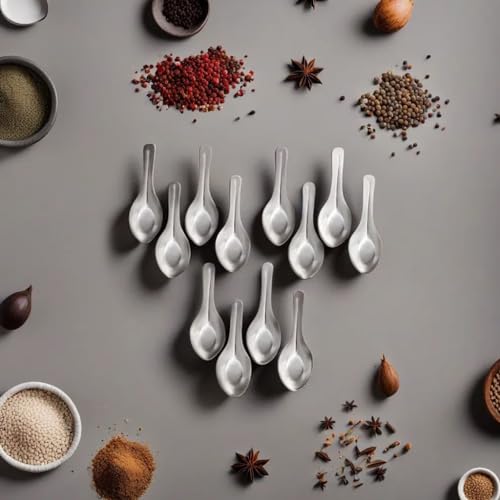 Image 1 of Default Title for the product HAZEL Mini Stainless Steel Masala Spoon Set of 12