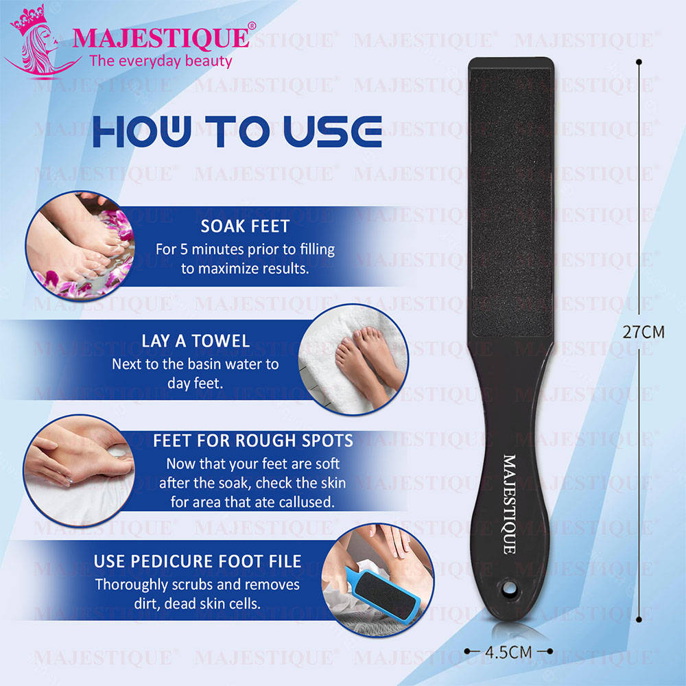 Image 2 of Majestique Double-Sided Foot File for Callus Removal, Smooth Feet