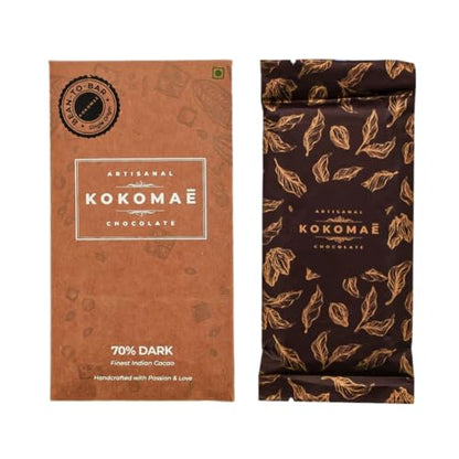 Image 1 of Default Title for the product KOKOMAE Bean to Bar Chocolates 70% Dark Chocolate Pack of 5, 50g Each