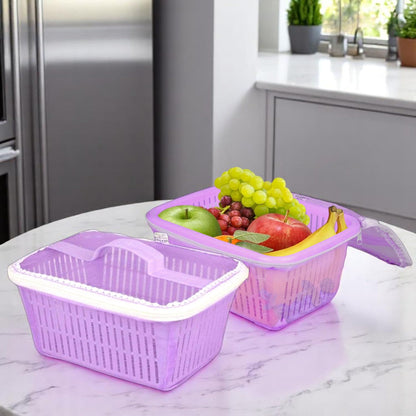 Image 4 of Go Hooked Multipurpose Plastic Storage Gift Basket With Net Cover Stylish Basket With Zip Net Cover Versatile Durable Stylish Convenient Compact Functional Efficient Pack of 1 Purple