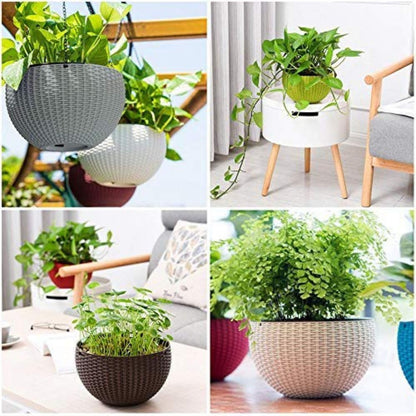 Image 4 of Go Hooked Multicolour Hanging Pots, 7.1 Inch Diameter, 4.8 Inch Height, 3 mm Thickness, 33cm Chain, 10 Pieces