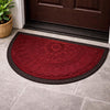 Image 1 of Default Title for the product Go Hooked Rubber Half Circle Door Mat 70x44 cm | Anti Slip Waterproof Entrance Door Mat for Home & Office | Outdoor Semi Circle Main Door Floor Mat for Bathroom, Kitchen, Bedroom | Imperial Lotus Red