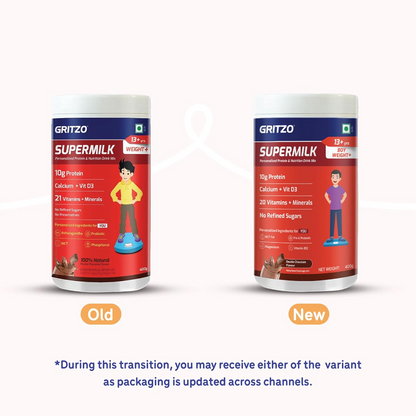 Image 2 of Gritzo SuperMilk Weight+ (13+y Boys), 10g Protein Powder (Double Chocolate)