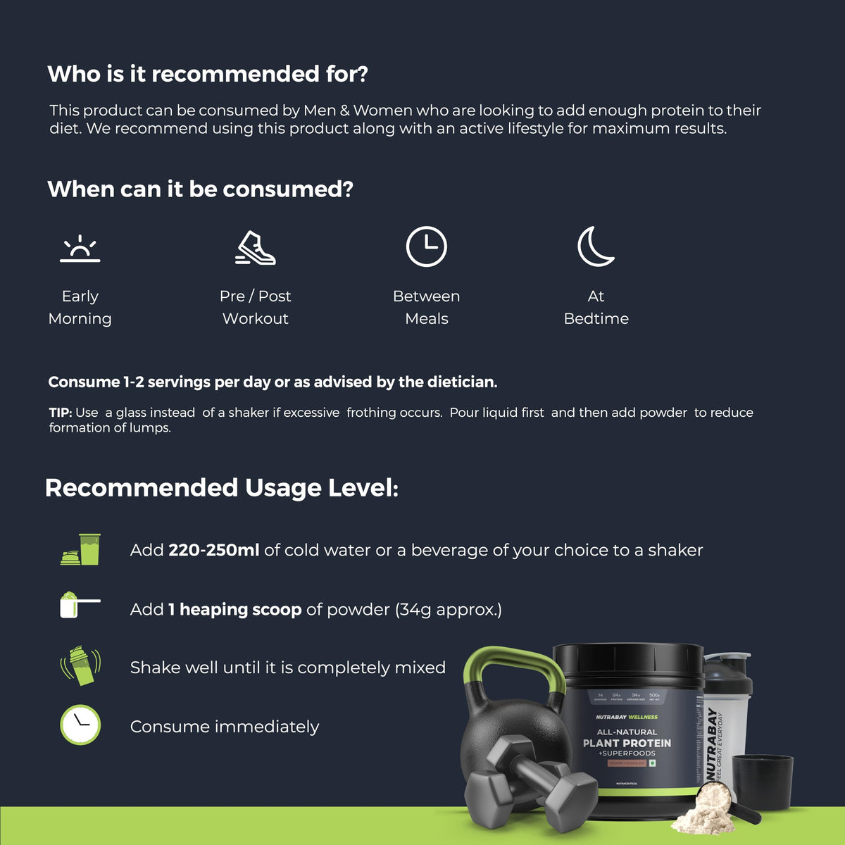 Image 8 of Nutrabay Wellness All Natural Plant Protein +Superfoods Powder - Gourmet Chocolate