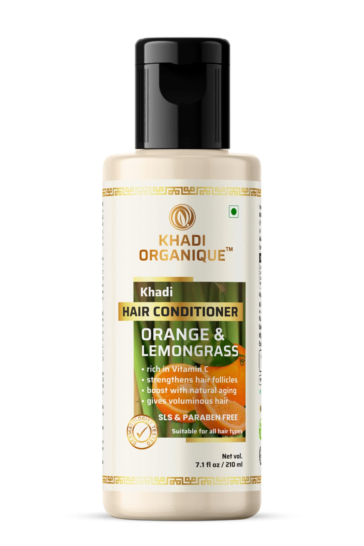 Image 1 of 210 ml for the product Khadi Organique Orange Lemongrass Hair Conditioner