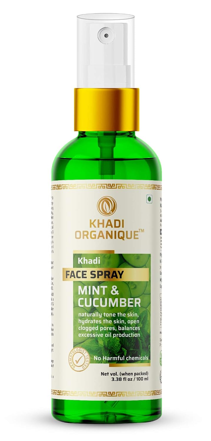 Image 1 of 100 ml for the product Khadi Organique Mint and Cucumber Face Spray for Glowing Skin