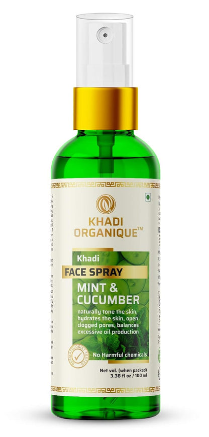 Image 1 of 100 ml for the product Khadi Organique Mint and Cucumber Face Spray for Glowing Skin
