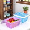 Image 1 of Default Title for the product Go Hooked Multipurpose Plastic Storage Gift Basket With Net Cover Stylish Basket With Zip Net Cover Versatile Durable Stylish Convenient Compact Pack of 2 Assorted