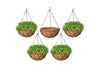 Image 1 of Default Title for the product Go Hooked 8" Coir Hanging Basket/Coco Gardening Liner with Hanging Pots and Metal Hanging Chain/Hanging Planters- Set of 5 (Brown)