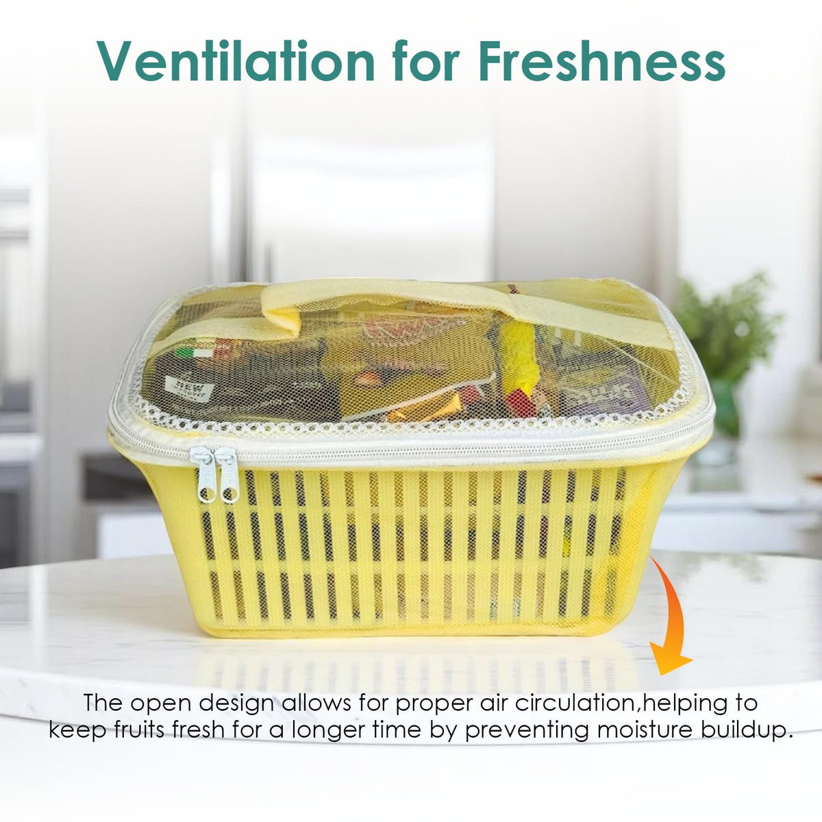 Image 3 of Go Hooked Multipurpose Plastic Storage Gift Basket With Net Cover Stylish Basket With Zip Net Cover Versatile Durable Stylish Convenient Compact Pack of 2 Assorted