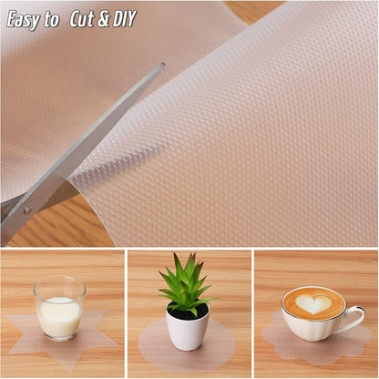 Image 3 of Go Hooked EVA Food Grade Anti-Slip Mat for Fridge, Shelf, Table & Drawer – Washable, Waterproof, Non-Adhesive, Multi-Purpose Liner for Home & Office Use – Cuttable & Reusable (White, 45cm X 5m)
