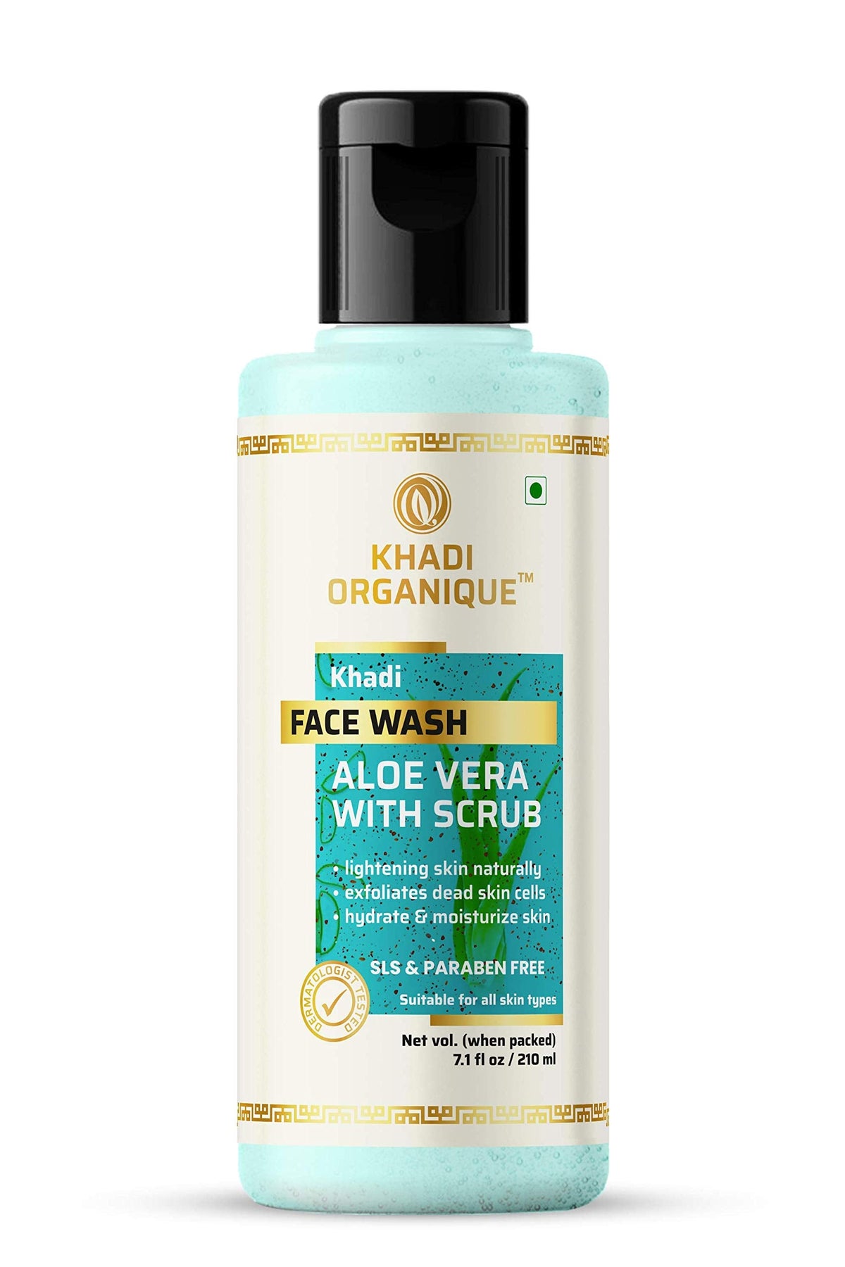 Image 1 of 210 ml for the product Khadi Organique Aloe Vera Face Wash with Scrub