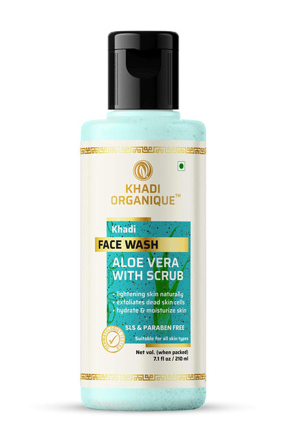 Image 1 of 210 ml for the product Khadi Organique Aloe Vera Face Wash with Scrub